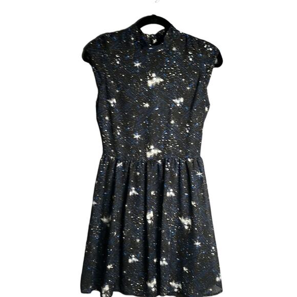Star Wars Black and Blue Subtle Fit and Flare High Neck Dress Size Small - Picture 1 of 10